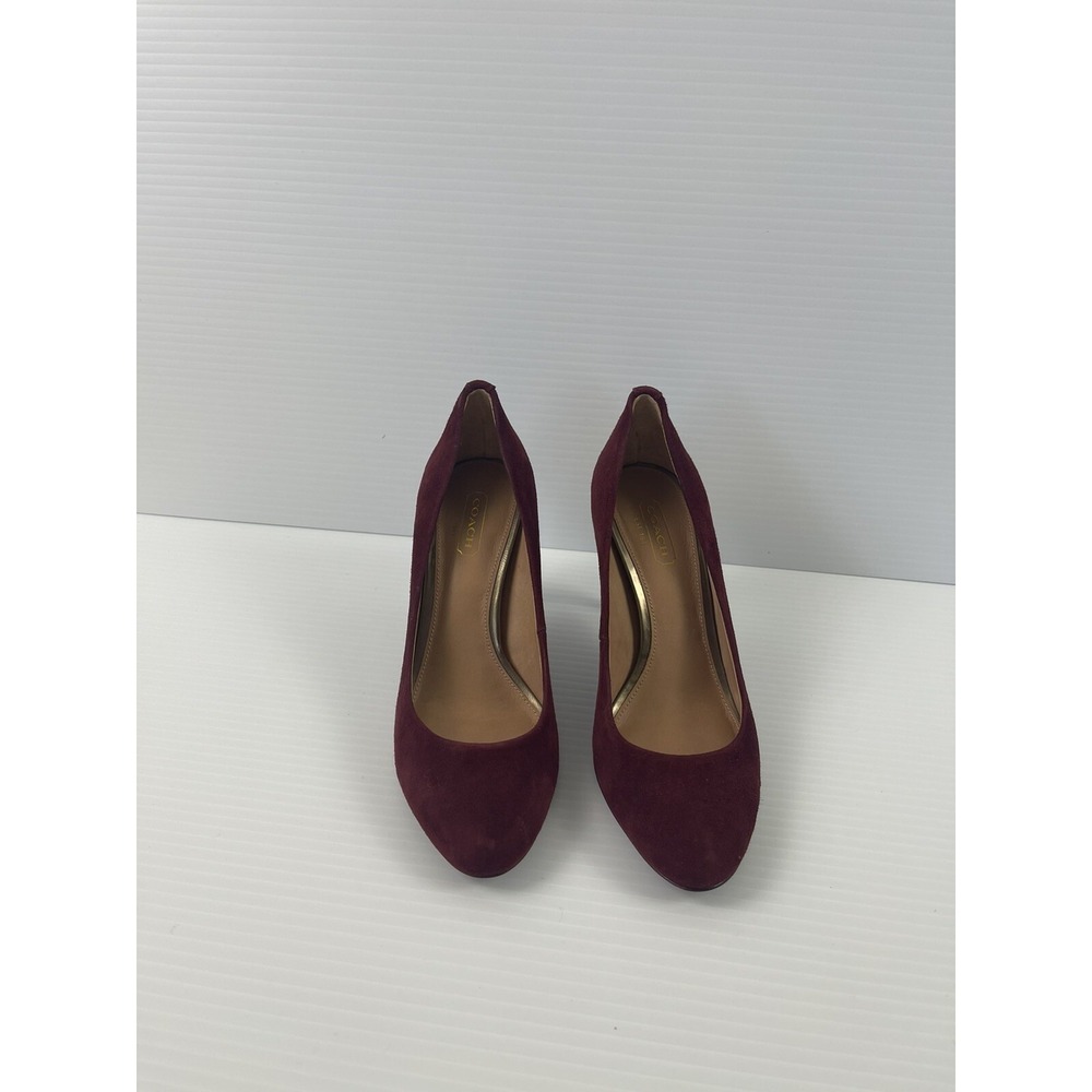 Coach Women's Dark Red Velvet High Heels Size 6 B
